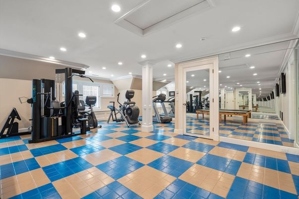 Fitness Equipment, Game Room, Gym, Interior, Recessed Lighting