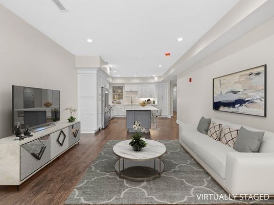 Interior, Kitchen, Living room, Recessed Lighting, Stainless Steel Appliances, Wood Texture Flooring