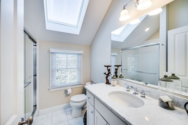 Bathroom, Glass Shower, Interior, Marble, Recessed Lighting