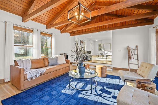 Interior, Living room, Recessed Lighting, Wooden Beams, Wooden Ceilings, Wood Texture Flooring