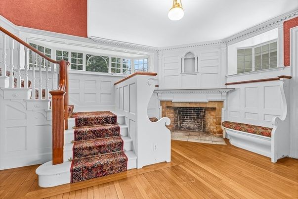 Fireplace, Interior, Wood Texture Flooring