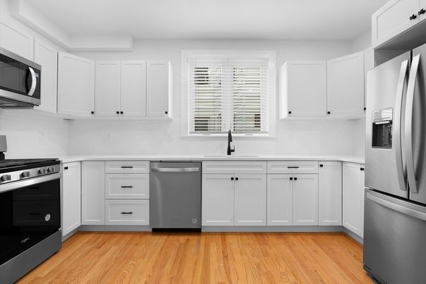 Interior, Kitchen, Stainless Steel Appliances, Wood Texture Flooring
