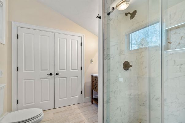 Bathroom, Glass Shower, Interior, Marble Walls