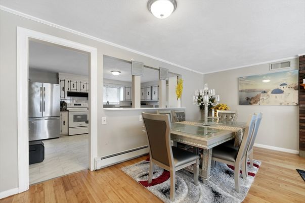 Dining room, Interior, Kitchen, Living room, Wood Texture Flooring
