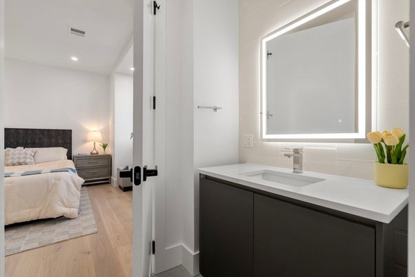 Bathroom, Bedroom, Interior, Recessed Lighting, Wood Texture Flooring