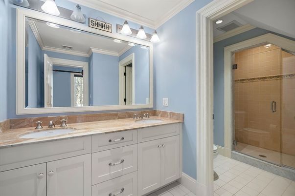 Bathroom, Dual Sink Vanities, Glass Shower, Interior