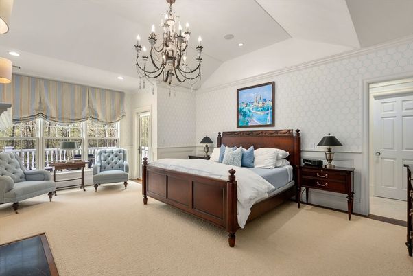 Bedroom, Chandelier, Interior, Recessed Lighting