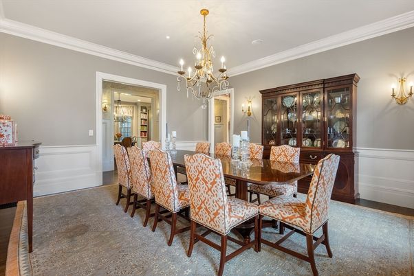 Chandelier, Dining room, Interior, Recessed Lighting