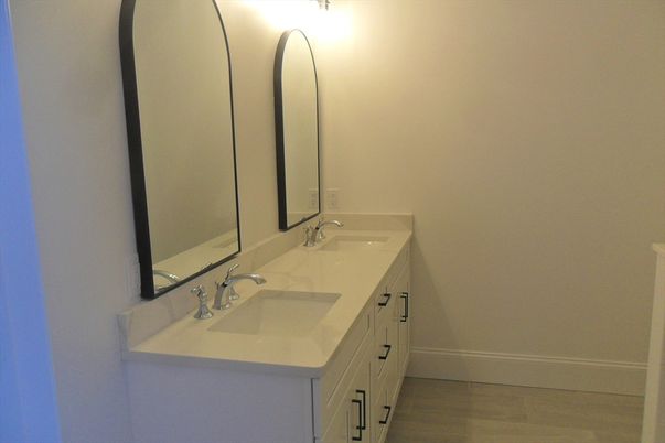 Bathroom, Dual Sink Vanities, Interior, Wood Texture Flooring