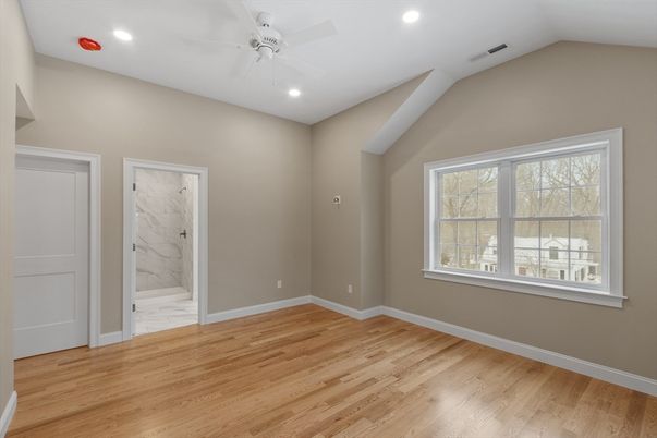 Empty room, Interior, Marble, Marble Walls, Recessed Lighting, Wood Texture Flooring