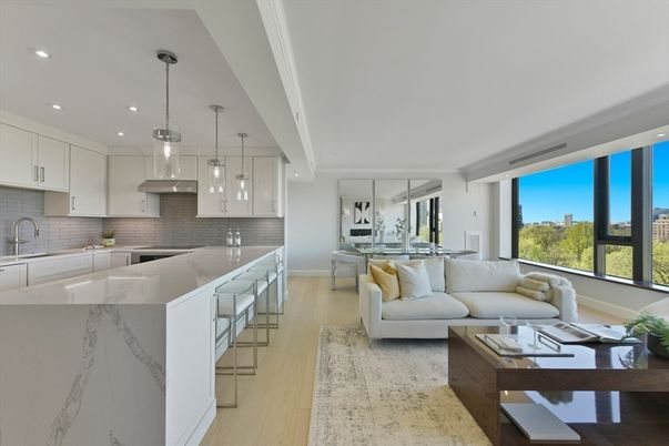 Interior, Kitchen, Living room, Pendant Lights, Recessed Lighting, Stainless Steel Appliances, Wood Texture Flooring