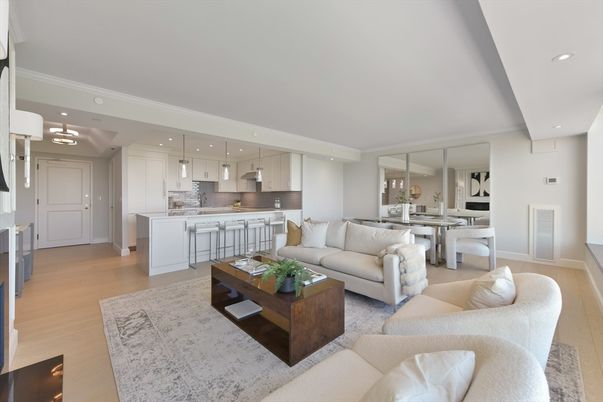 Dining room, Interior, Kitchen, Living room, Pendant Lights, Recessed Lighting, Wood Texture Flooring