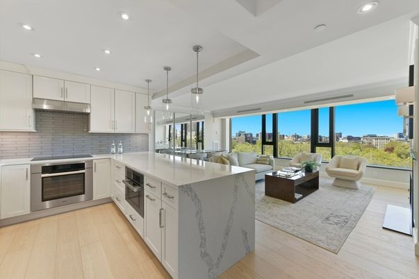 Interior, Kitchen, Living room, Pendant Lights, Recessed Lighting, Stainless Steel Appliances, Wood Texture Flooring