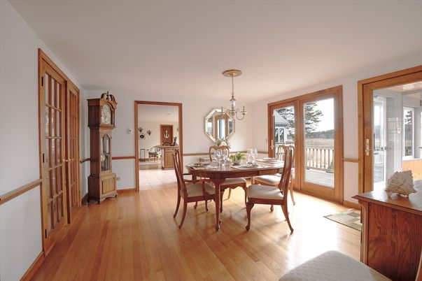 Chandelier, Dining room, Interior, Wood Texture Flooring