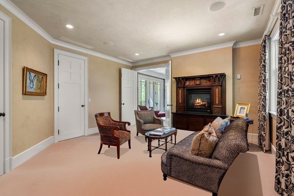 Fireplace, Interior, Living room, Recessed Lighting