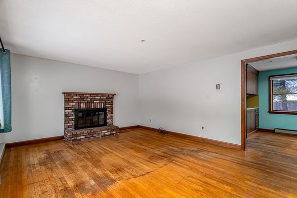 Empty room, Fireplace, Interior, Wood Texture Flooring