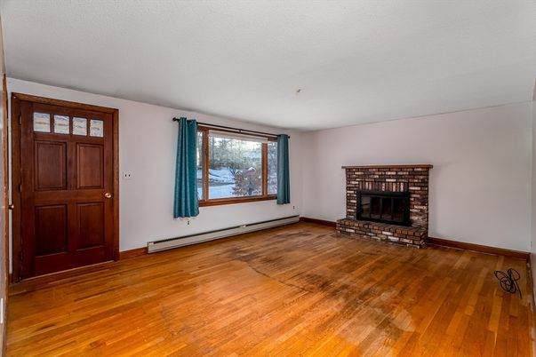 Empty room, Fireplace, Interior, Wood Texture Flooring