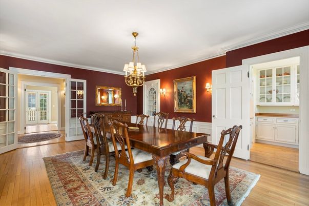 Chandelier, Dining room, Interior, Wood Texture Flooring