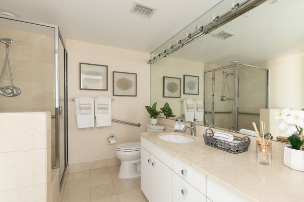 Bathroom, Dual Sink Vanities, Glass Shower, Interior