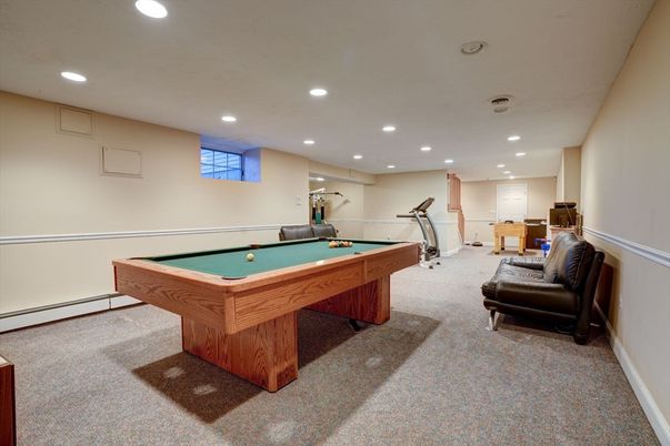 Billiard Table, Fitness Equipment, Game Room, Interior, Recessed Lighting