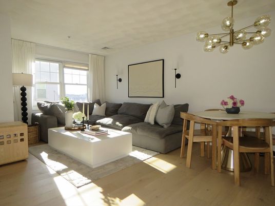 Dining room, Interior, Living room, Pendant Lights, Wood Texture Flooring