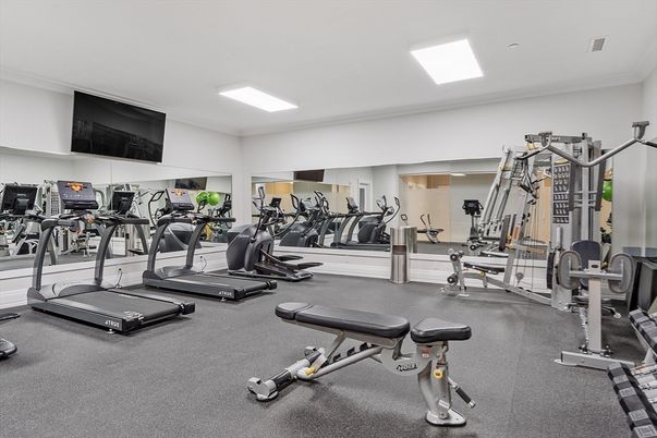 Fitness Equipment, Gym, Interior, Recessed Lighting