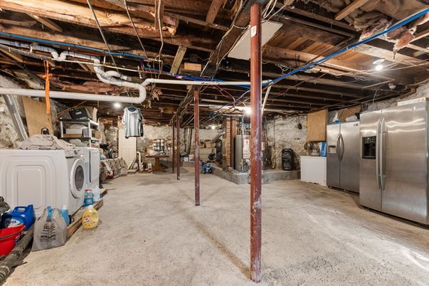 Interior, Stone Walls, Washer, Wooden Beams