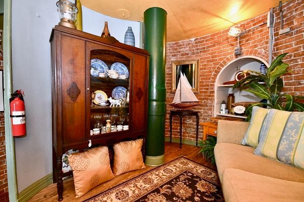 Interior, Living room, Stone Walls, Wood Texture Flooring