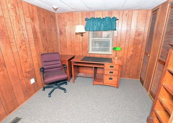 Home Office, Interior, Wooden Walls