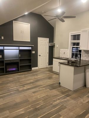 Interior, Kitchen, Recessed Lighting, Wood Texture Flooring
