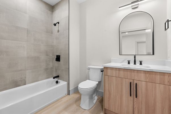 Bathroom, Dual Sink Vanities, Interior, Wood Texture Flooring