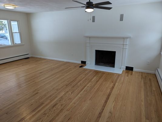 Empty room, Fireplace, Interior, Wood Texture Flooring