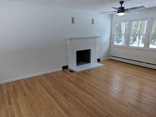 Empty room, Fireplace, Interior, Wood Texture Flooring