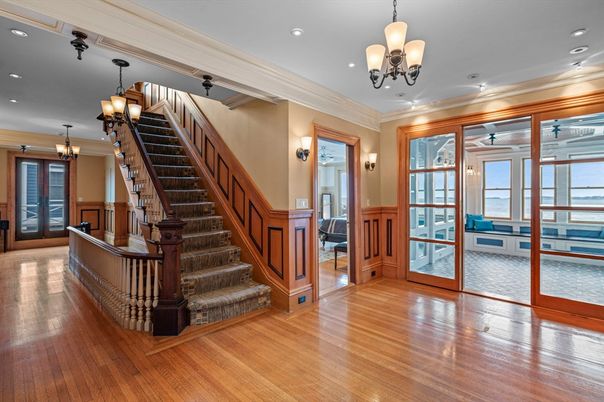 Chandelier, Interior, Recessed Lighting, Wood Texture Flooring