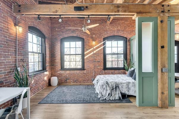 Interior, Stone Walls, Wooden Beams, Wood Texture Flooring