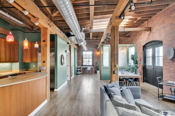 Dining room, Interior, Kitchen, Living room, Pendant Lights, Stone Walls, Wooden Beams, Wooden Ceilings, Wood Texture Flooring