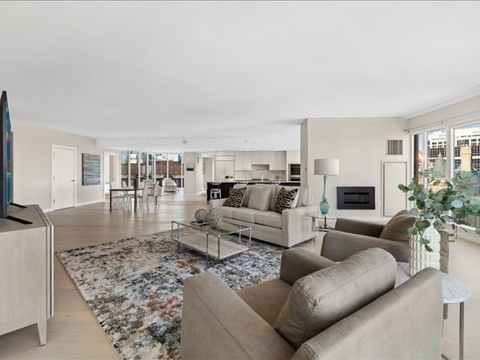 Dining room, Interior, Kitchen, Living room, Stainless Steel Appliances, Wood Texture Flooring