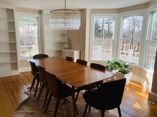 Chandelier, Dining room, Interior, Wood Texture Flooring