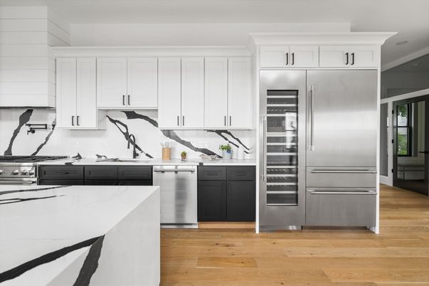Interior, Kitchen, Stainless Steel Appliances, Wood Texture Flooring