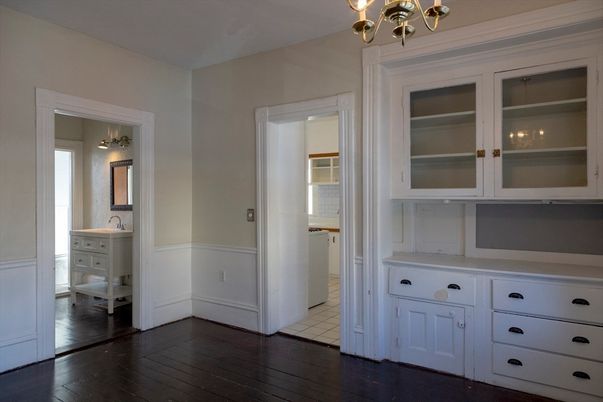 Bathroom, Chandelier, Interior, Wood Texture Flooring