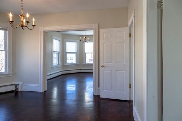 Chandelier, Empty room, Interior, Wood Texture Flooring