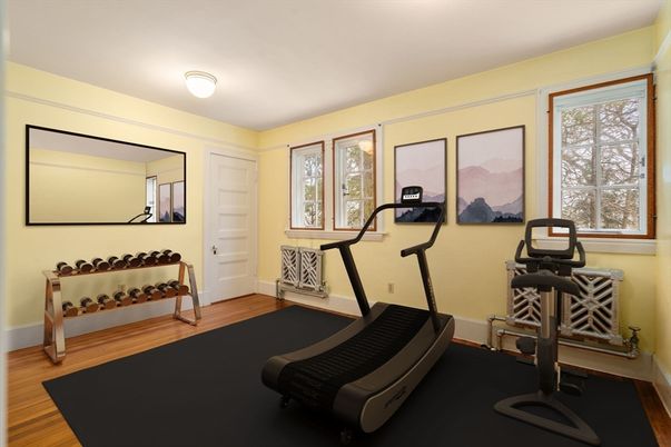 Fitness Equipment, Interior, Wood Texture Flooring