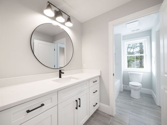 Bathroom, Dual Sink Vanities, Interior, Wood Texture Flooring