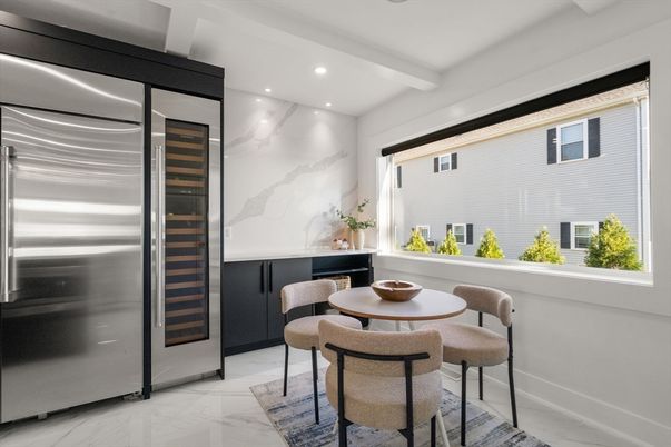 Interior, Kitchen, Marble, Recessed Lighting, Stainless Steel Appliances