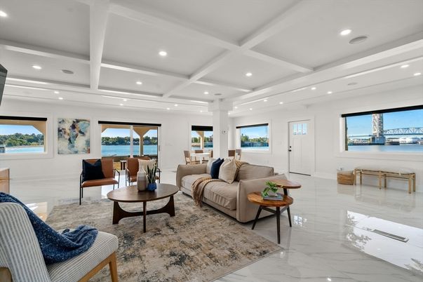 Interior, Living room, Marble, Recessed Lighting, Water