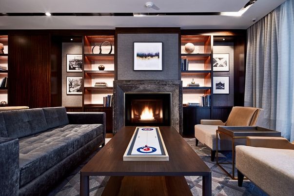 Fireplace, Home Office, Interior, Living room, Recessed Lighting