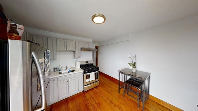 Interior, Kitchen, Stainless Steel Appliances, Wood Texture Flooring