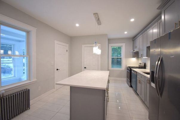 Interior, Kitchen, Pendant Lights, Recessed Lighting, Stainless Steel Appliances
