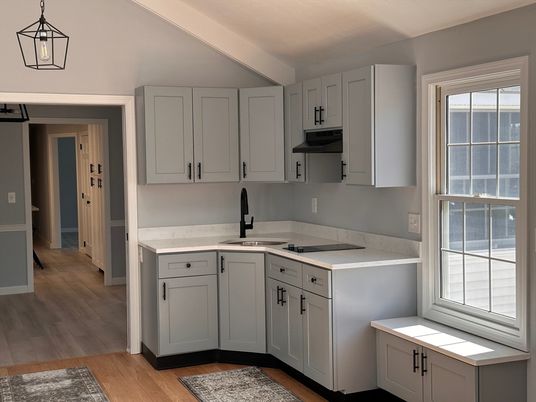 Interior, Kitchen, Pendant Lights, Wood Texture Flooring