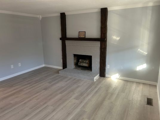Empty room, Fireplace, Interior, Wood Texture Flooring
